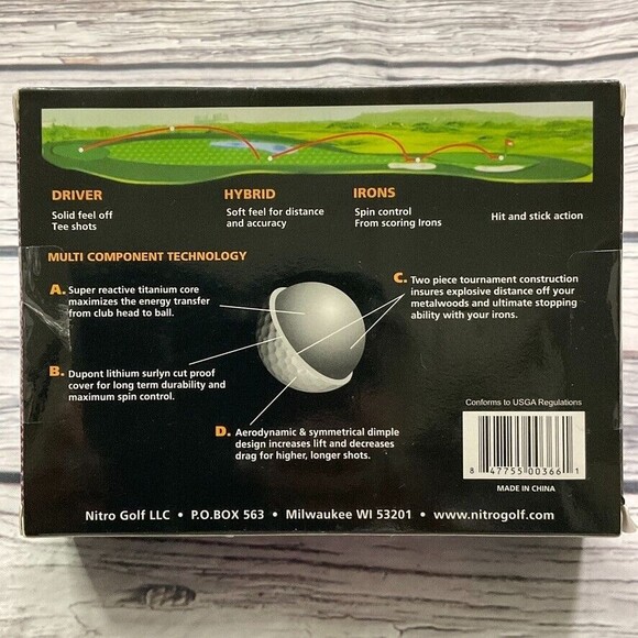 Nitro Ultimate Distance new nib Bright Pink Box of 12 Golf Balls - Picture 3 of 6